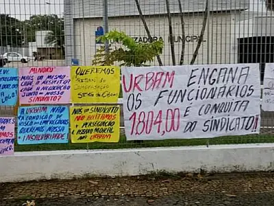Paralisação de cerca de 2 mil servidores da Urbam foi confirmada pelo Sindicato.