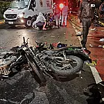 Batida entre motos deixa dois feridos em ponte entre Potim e Aparecida