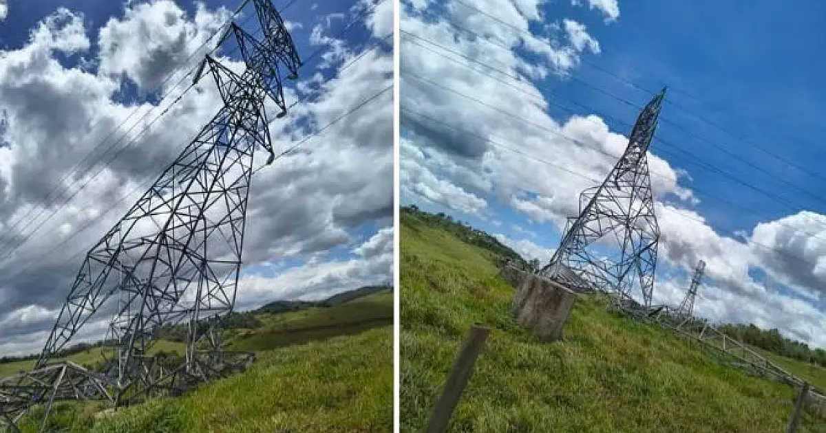 Ciclone extratropical provoca queda de torre de transmissão na divisa entre Jacareí e Igaratá