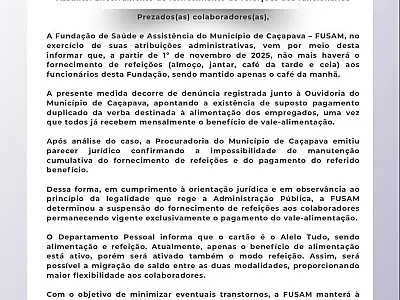 Sindicato denuncia retirada de direitos e servidores da FUSAM entram em estado de greve em Caçapava
