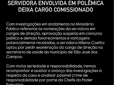 Exoneração na Saúde de São José dos Campos gera repercussão após exposição de relacionamento