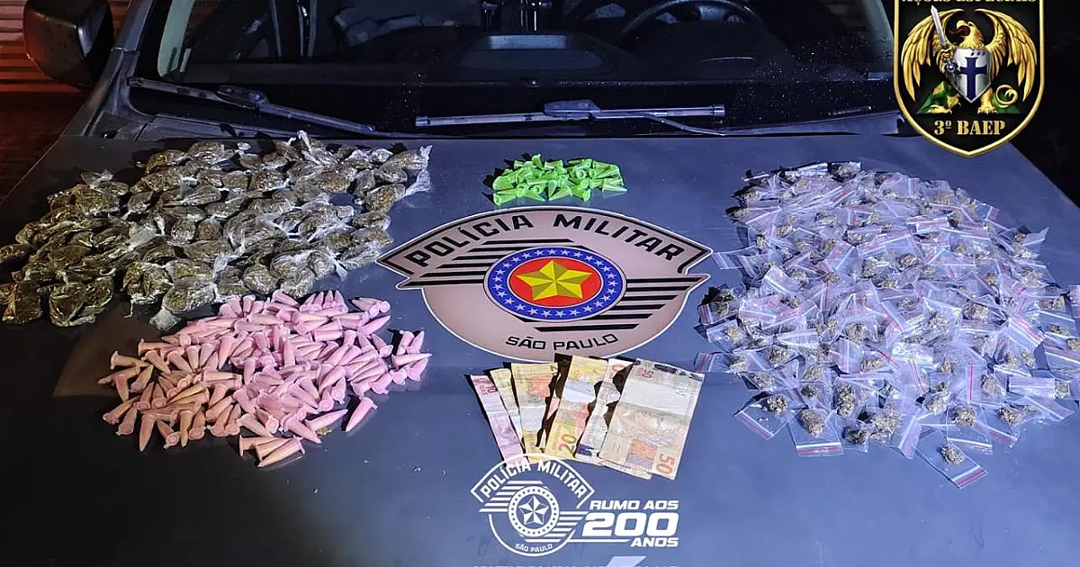 BAEP prende suspeito com drogas e R$ 250 em dinheiro em Lorena