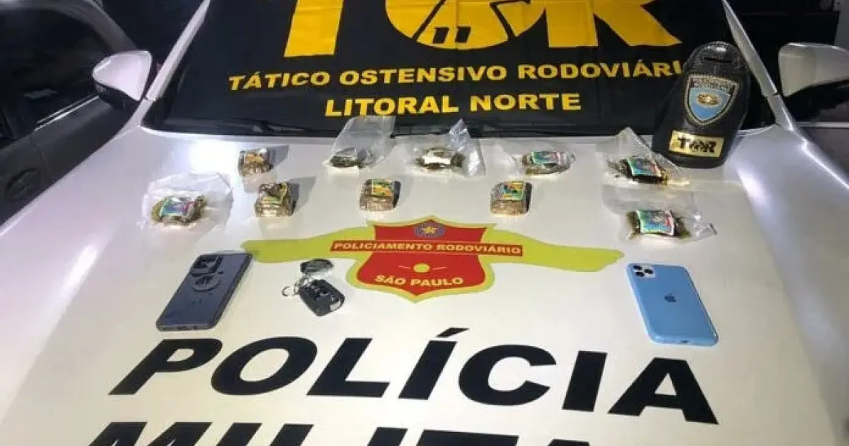 Polícia apreende droga sintética avaliada em R$ 100 mil na Rodovia dos Tamoios, em Caraguá