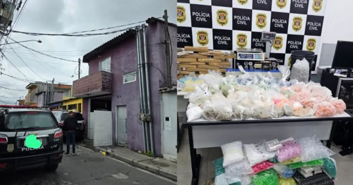 “Casa bomba” usada pelo tráfico armazenava mais de 45 quilos de drogas, diz polícia civil de São José