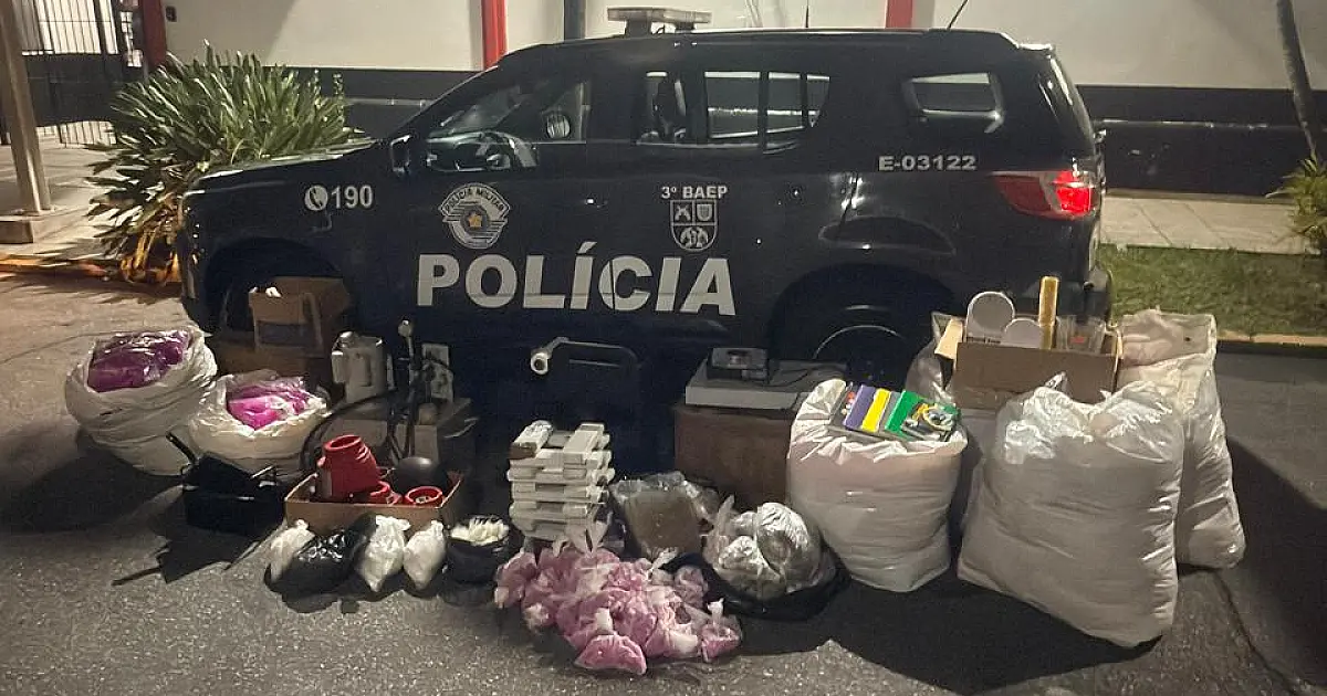 Polícia militar apreende quase 48 kg de maconha e cocaína em imóvel usado pelo tráfico em Pinda