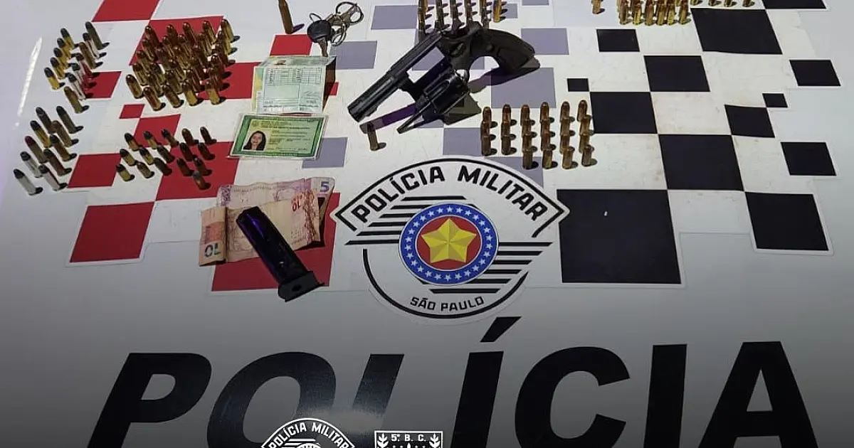Suspeito de violência doméstica é preso com revólver de numeração raspada e 178 munições em Tremembé