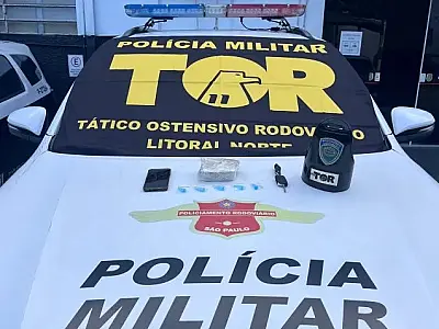 PM Rodoviária faz apreensão na Rodovia dos Tamoios.